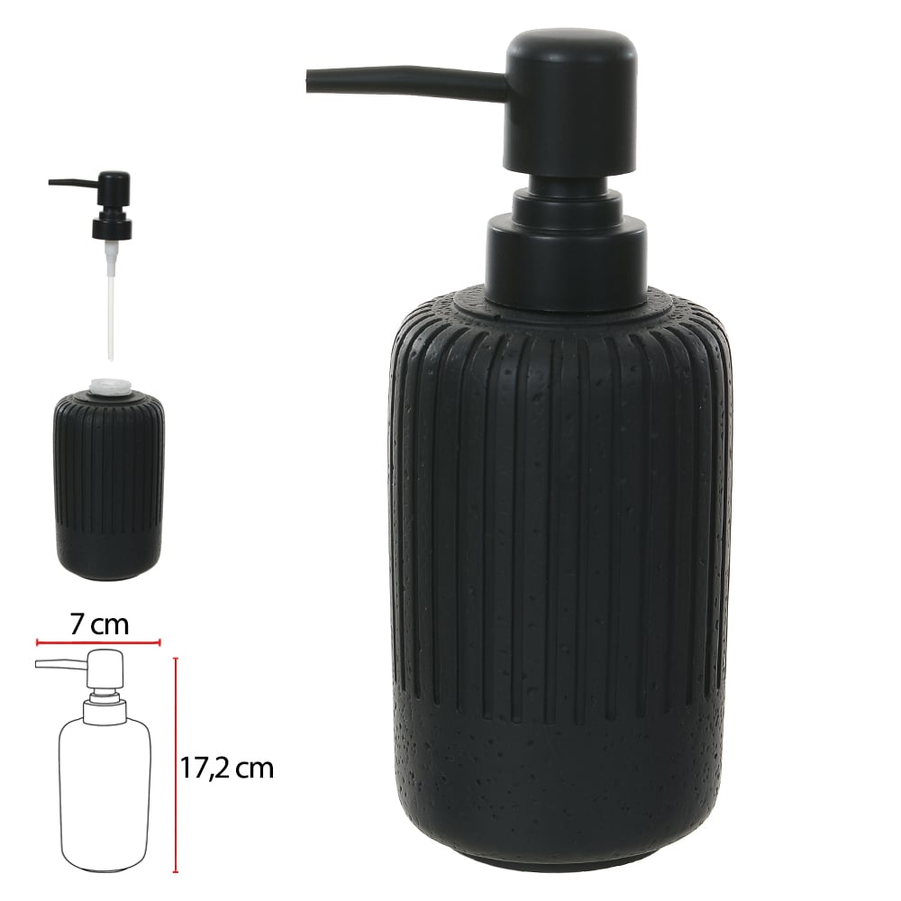 PORTA SABONETE CIMENTO 180ml 17,2X7X7cm (PRETO)