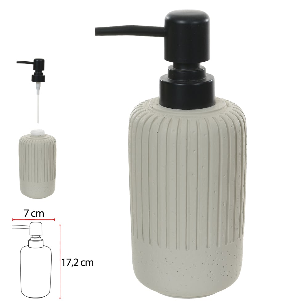 PORTA SABONETE CIMENTO 180ml 17,2X7X7cm (OFF WHITE)
