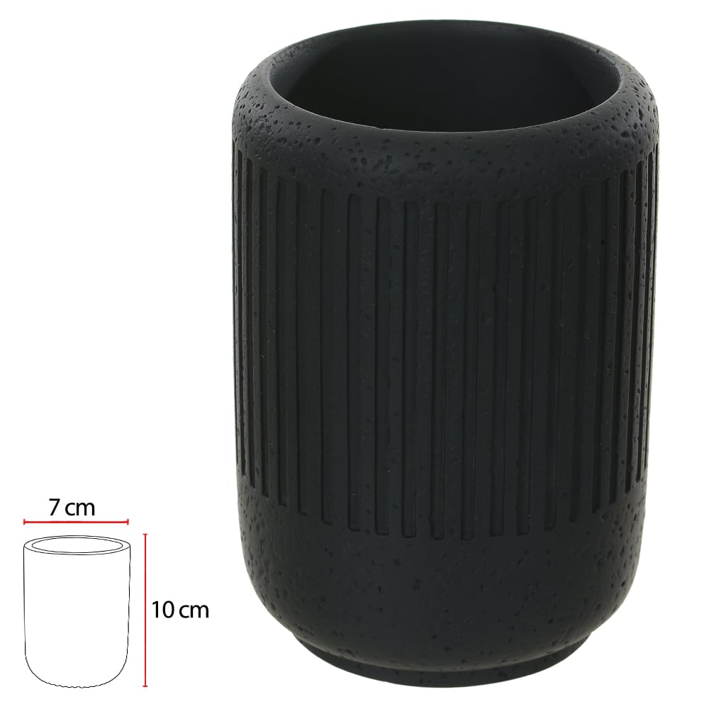 COPO EM CIMENTO 10X7X7cm (PRETO)