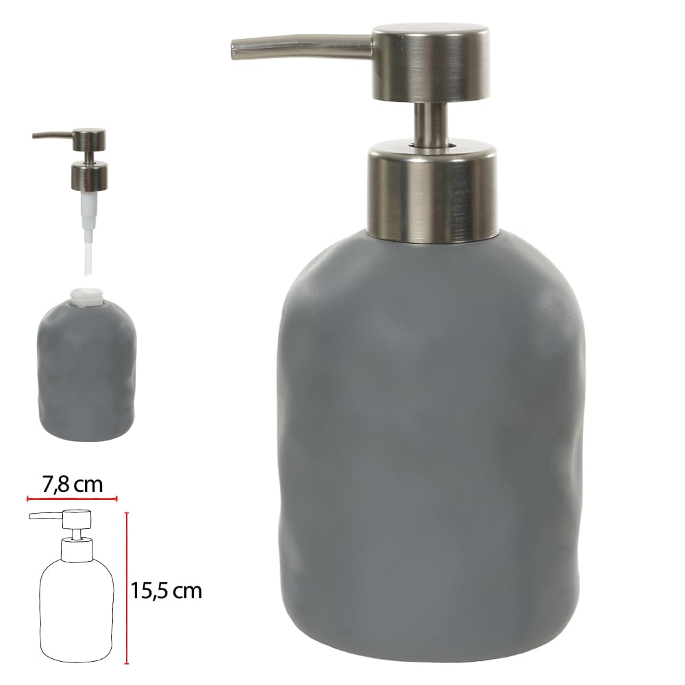 PORTA SABONETE CIMENTO 190ml 15,5X7,8X7,8cm ORGANICO (CINZA ESCURO)