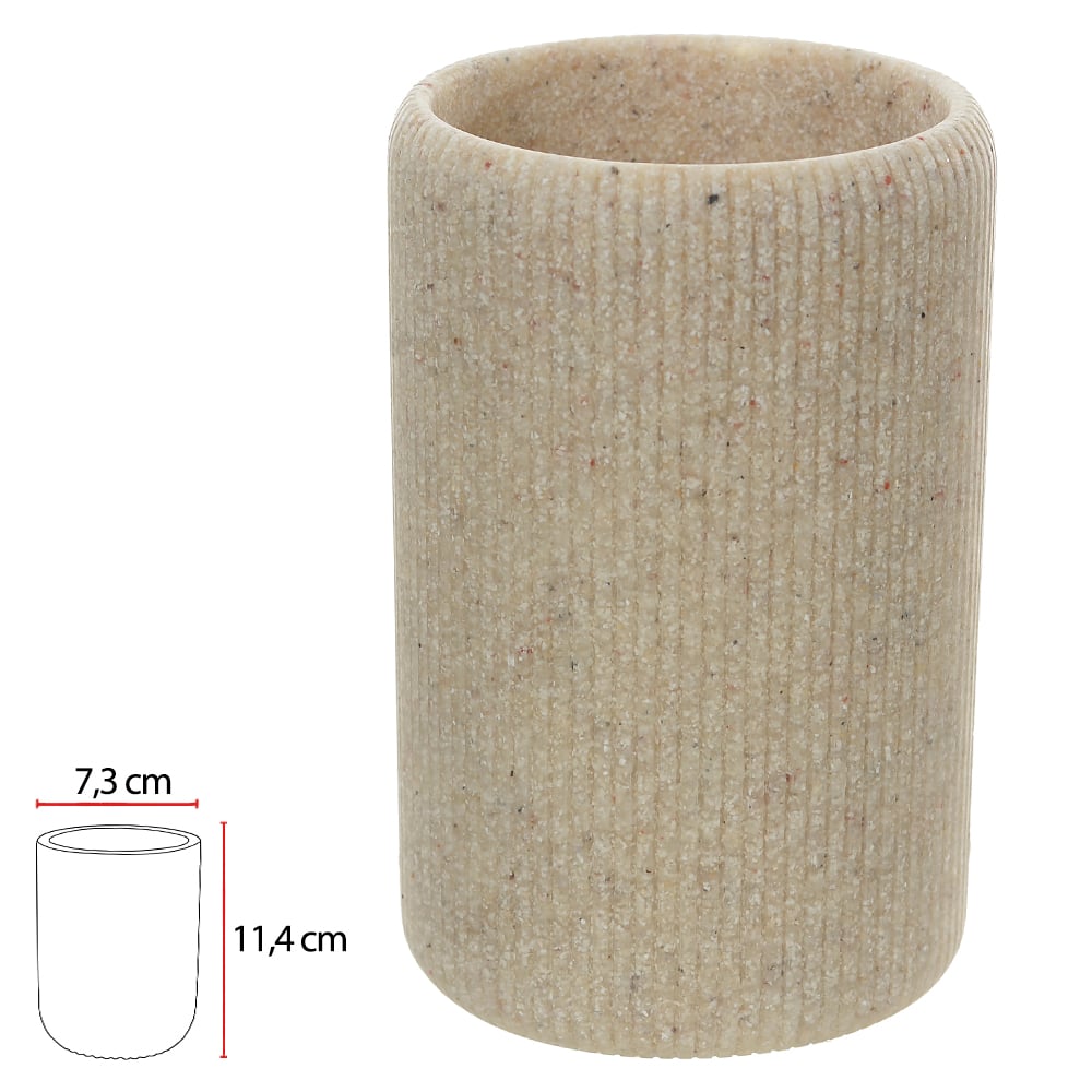 COPO EM POLIRESINA 11,4X7,3cm CANELADO (BEGE)