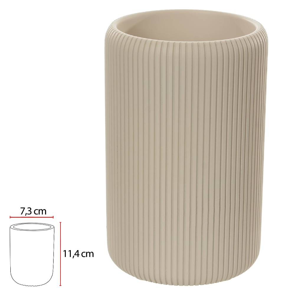COPO EM POLIRESINA 11,4X7,3cm CANELADO (BEGE CLARO)