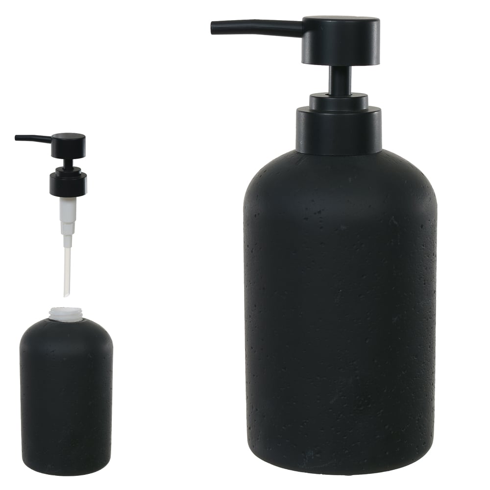 PORTA SABONETE CIMENTO 210ml 17X7,4X7,4cm STONE (PRETO)
