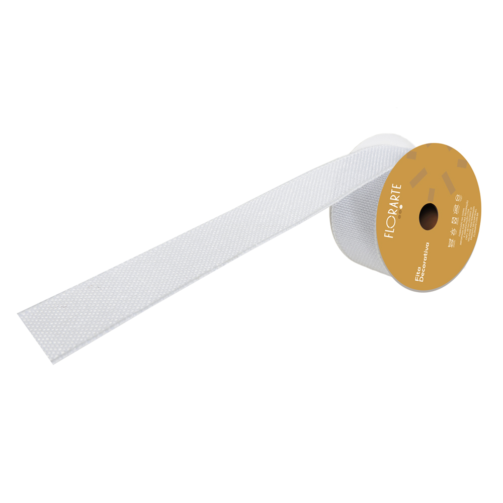 FITA ARAMADA JUTA C/COSTURA (BRANCO) 3,8cmX9,14m