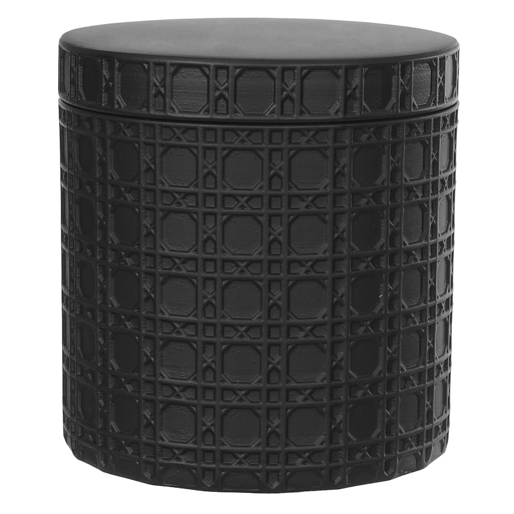 POTE COM TAMPA POLIRESINA 9,5X9,4X9,4cm (PRETO)