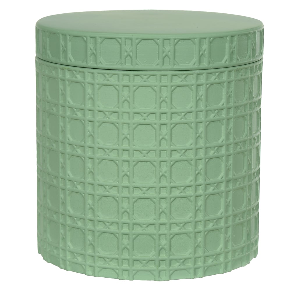 POTE COM TAMPA POLIRESINA 9,5X9,4X9,4cm (VERDE MENTA)