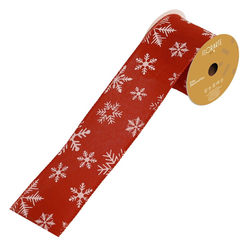 FITA ARAMADA LINHO C/COSTURA (VERMELHO) 6,3cmX9,14m