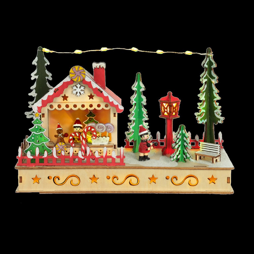 VILA NATAL DOCERIA C/USB (COLORIDO) 18,5X28X10CM