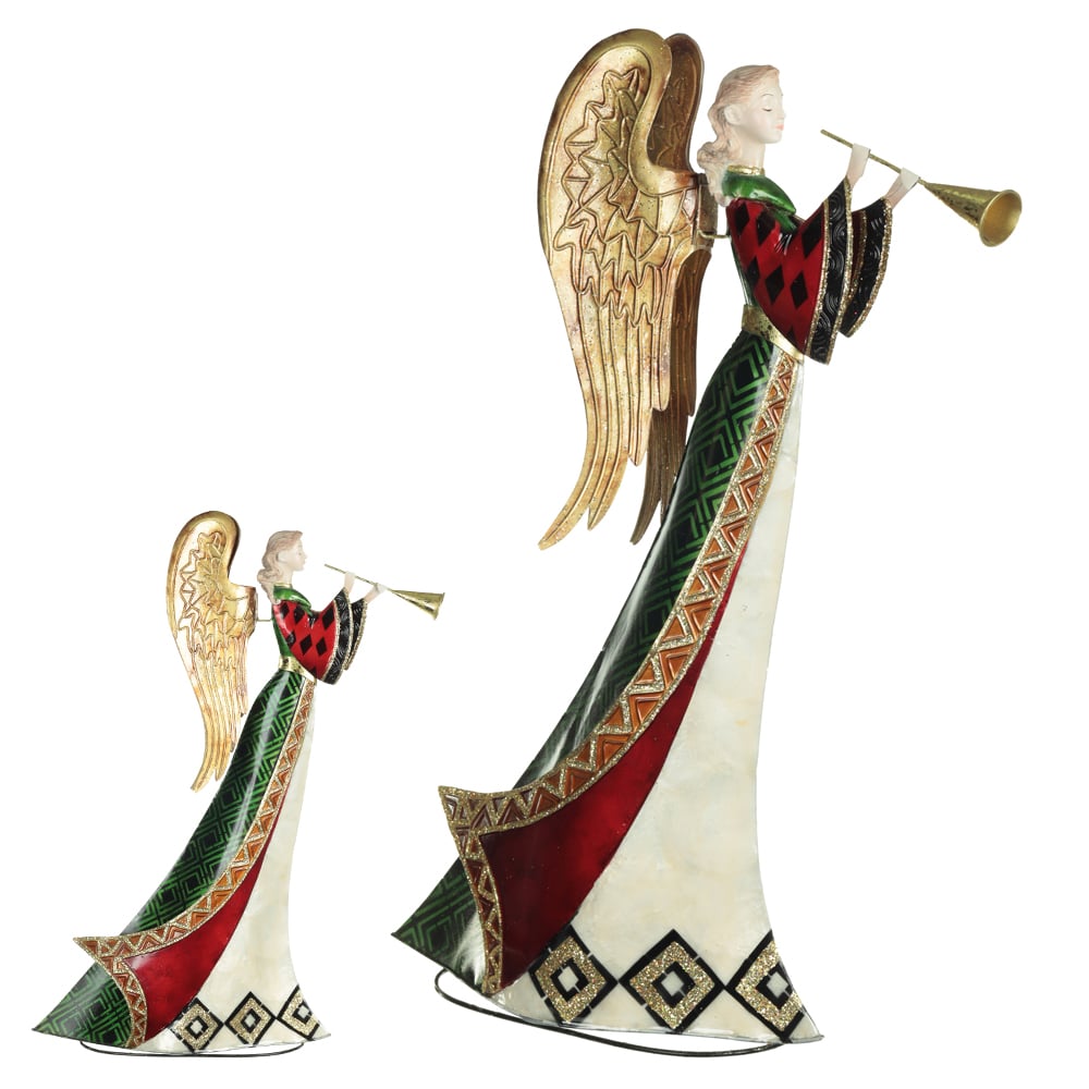 ANJO DECORATIVO  C/CORNETA 25X9X33cm (COLORIDO)