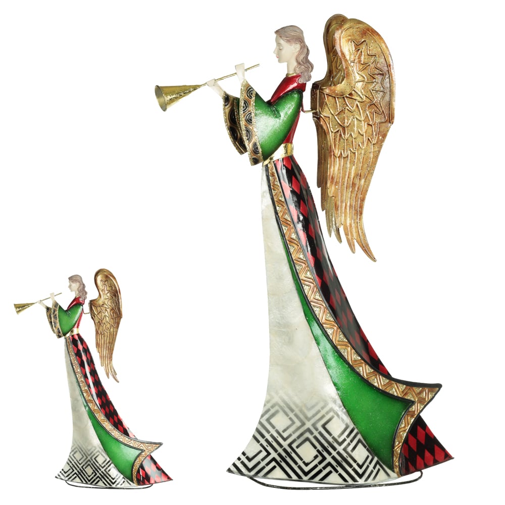 ANJO DECORATIVO  C/CORNETA 48,25X9X33cm (COLORIDO)