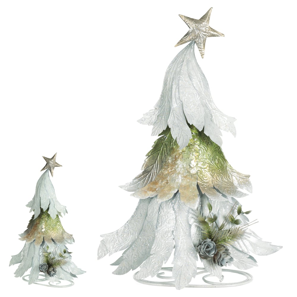 ARVORE  NATAL DECORATIVA 49,5X20,25X30cm (VERDE PRATA)