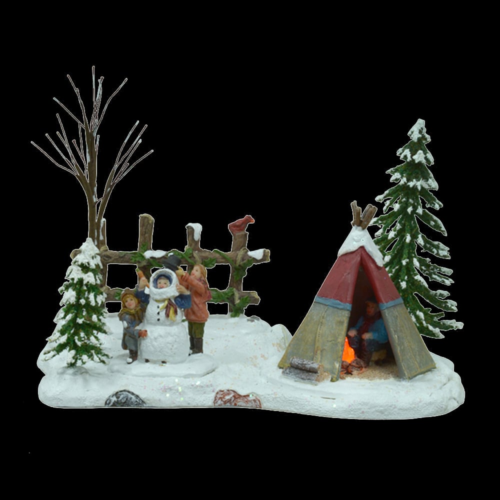 FIGURA NATAL ACAMPAMENTO C/PILHA (COLORIDO) 14X21X13,5CM