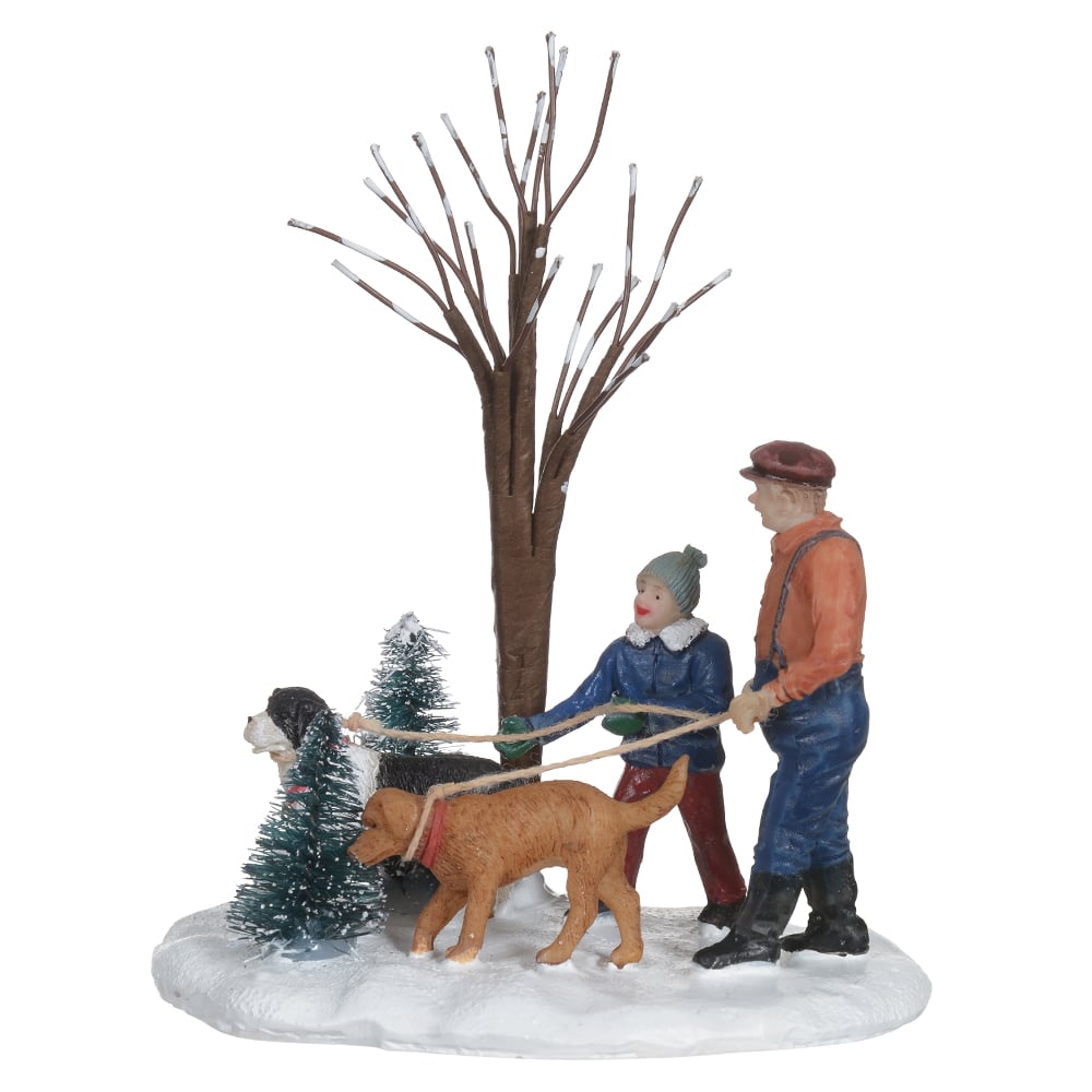 FIGURA NATAL PAI E FILHO PASSEAR (COLORIDO) 12,5X10X6,5CM