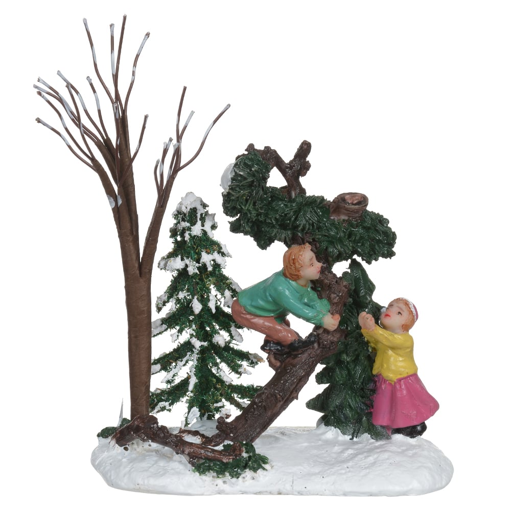 FIGURA NATAL CRIANCAS NA ARVORE (COLORIDO) 11X9,5X5CM