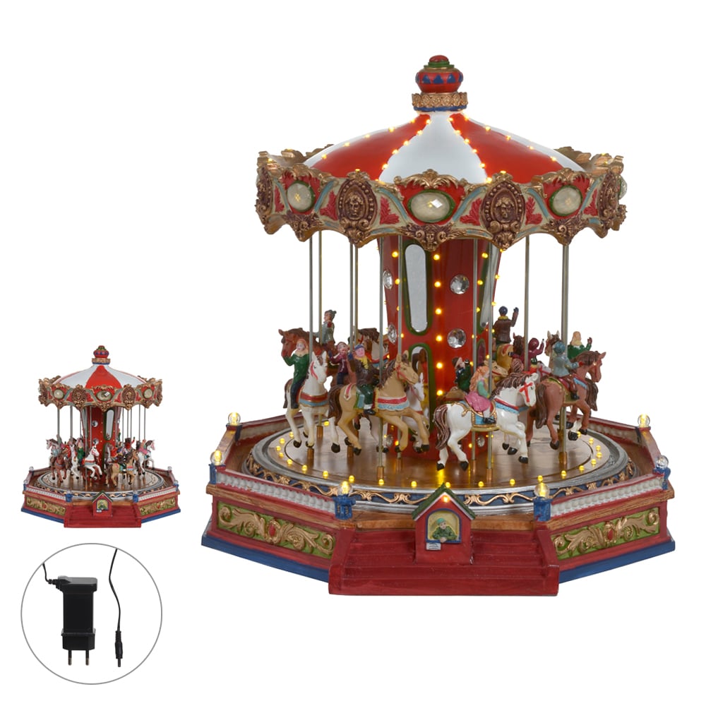 PARQUE NATAL CARROSSEL C/MOVIMENTO BIVOLT (COLORIDO) 35X34X36CM