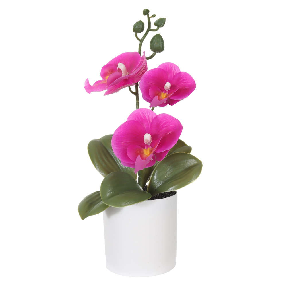 H.ORQUIDEA PHALAENOPSIS REAL TOQUE C/POTE X3 (FUCSIA) 28cm