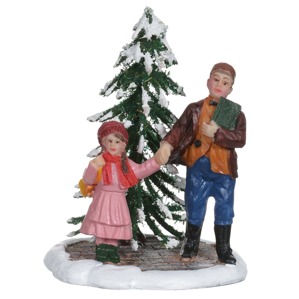 FIGURA NATAL PAI E FILHA (COLORIDO) 9X6,5X5,5CM