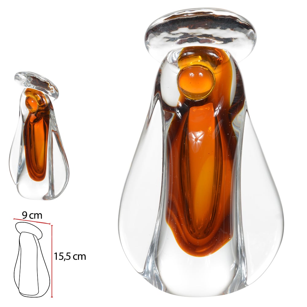 SANTA VIDRO TIPO MURANO (AMBAR) 15,5cm 9d