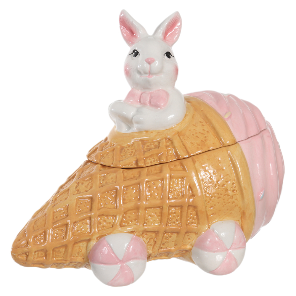 ESCULTURA DECORATIVA SORVETE C/TAMPA  CANDY (ROSA) 18,5cm