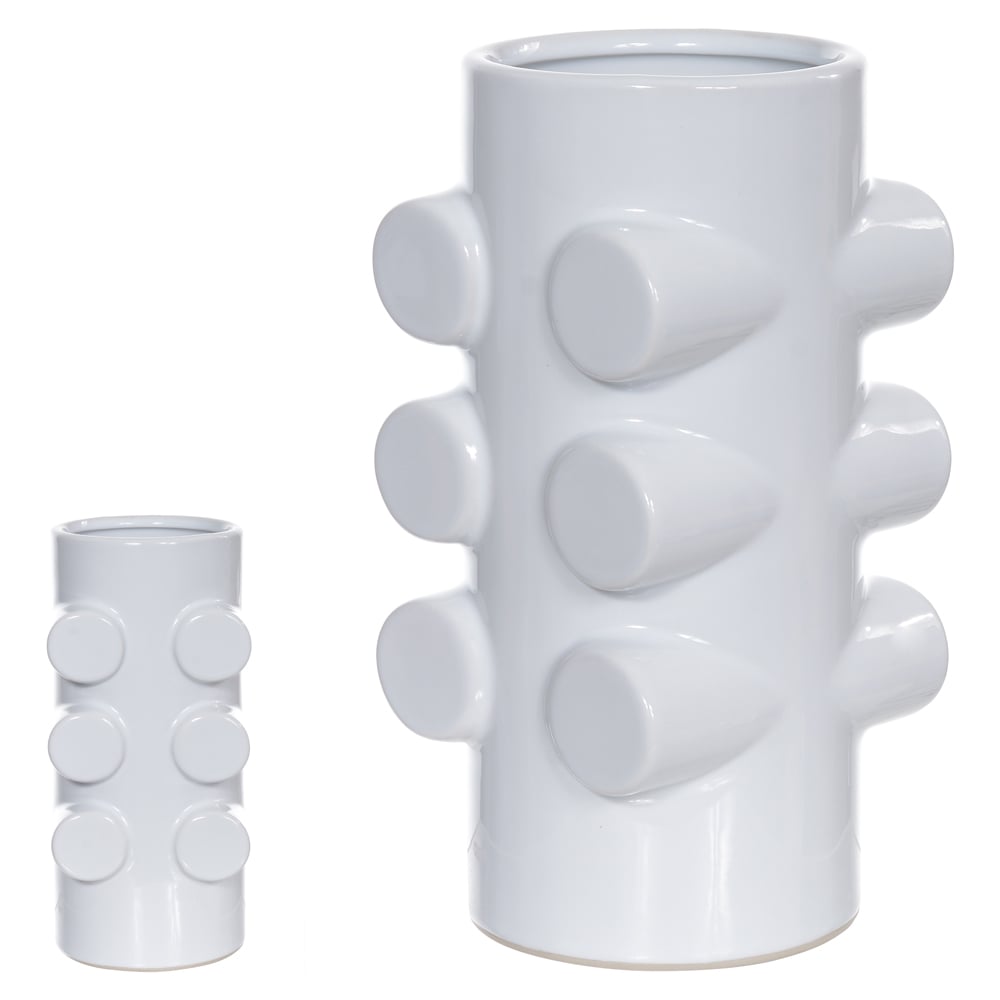 VASO DECOR CERAMICA (BRANCO) 28X13,3X13,3cm