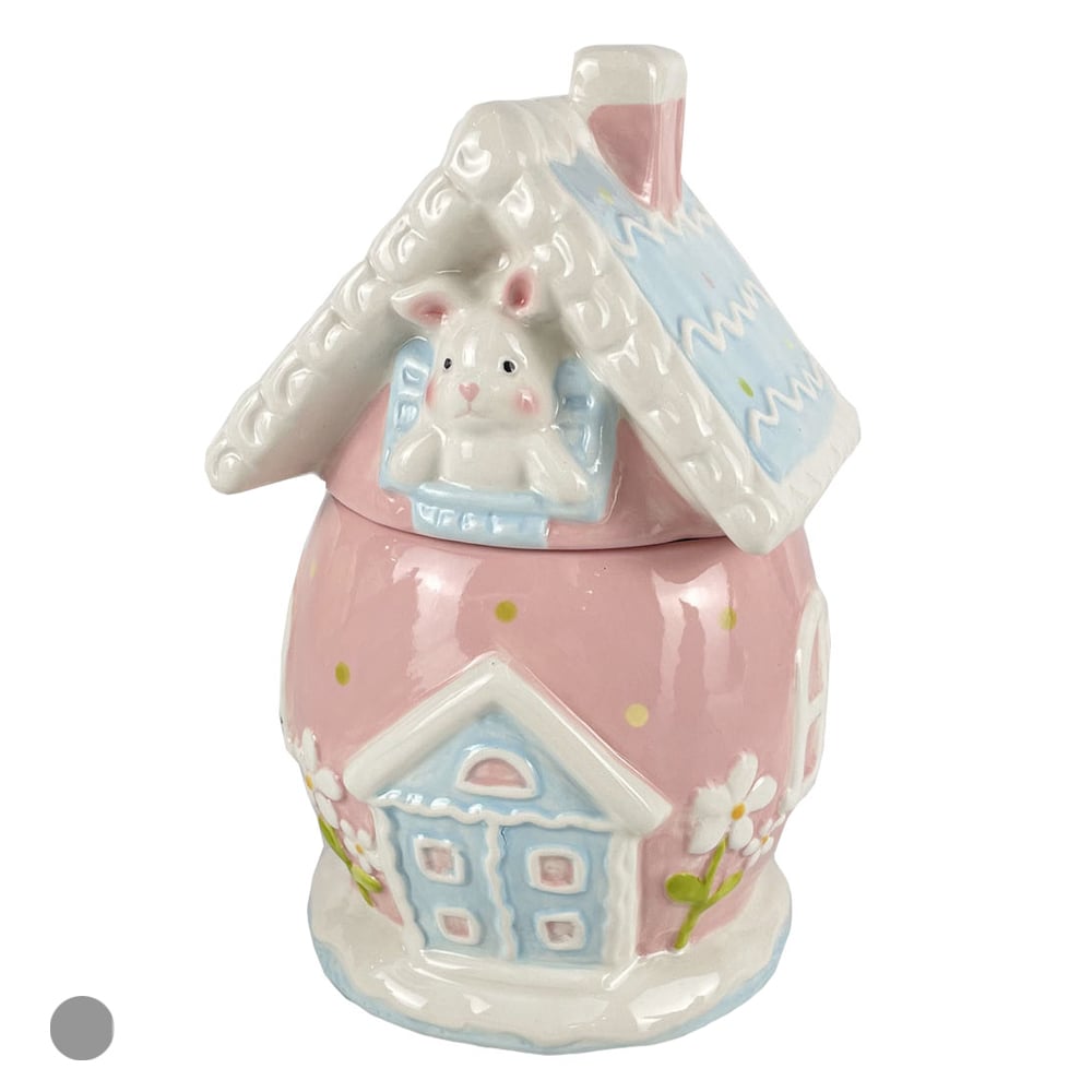 POTE DECORATIVA CASINHA CANDY (ROSA) 19,5cm