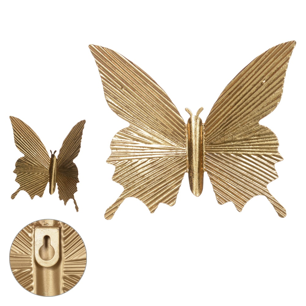 ESCULTURA PAREDE METAL (DOURADO) 18X22,5X2cm