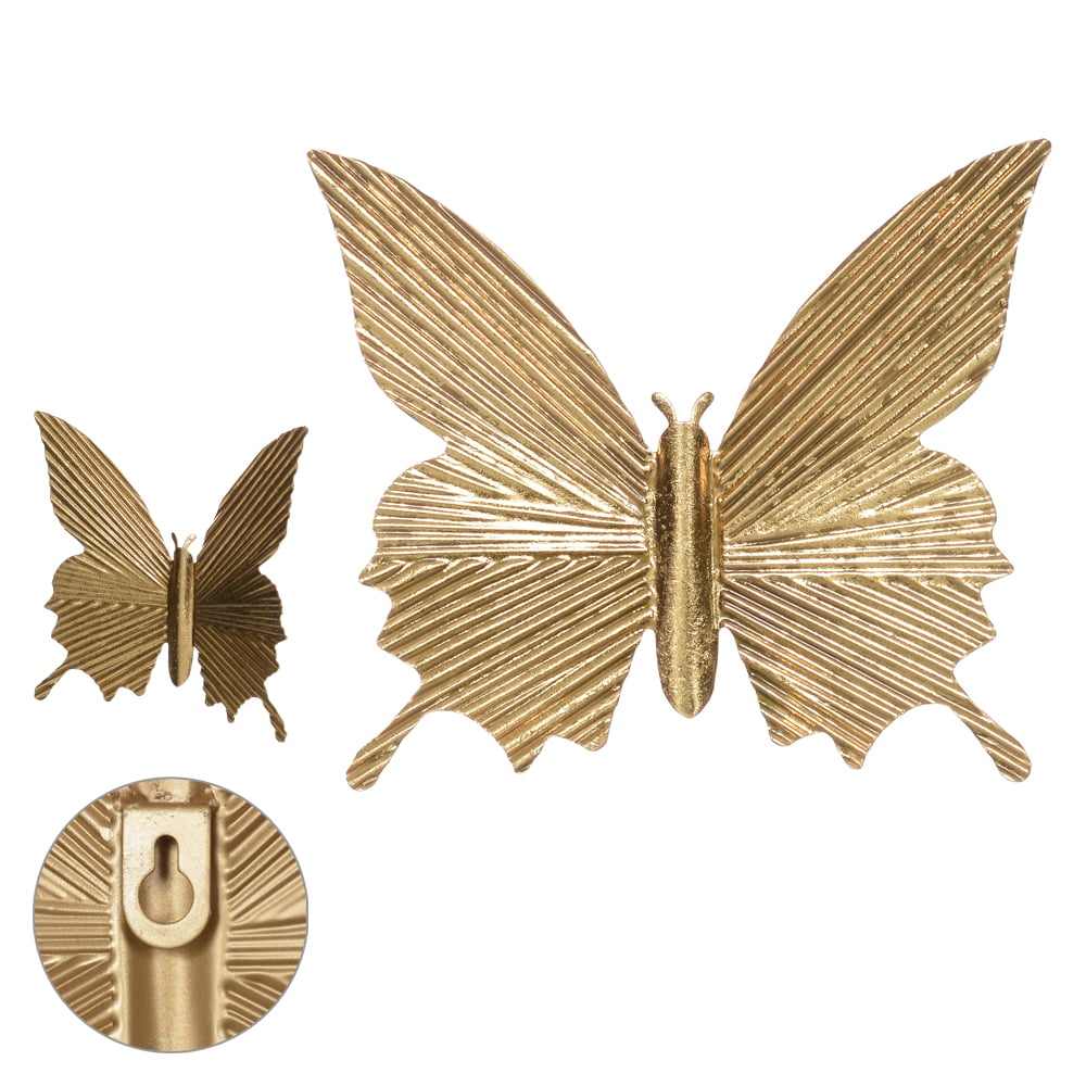 ESCULTURA PAREDE METAL (DOURADO) 16X19,5X2cm