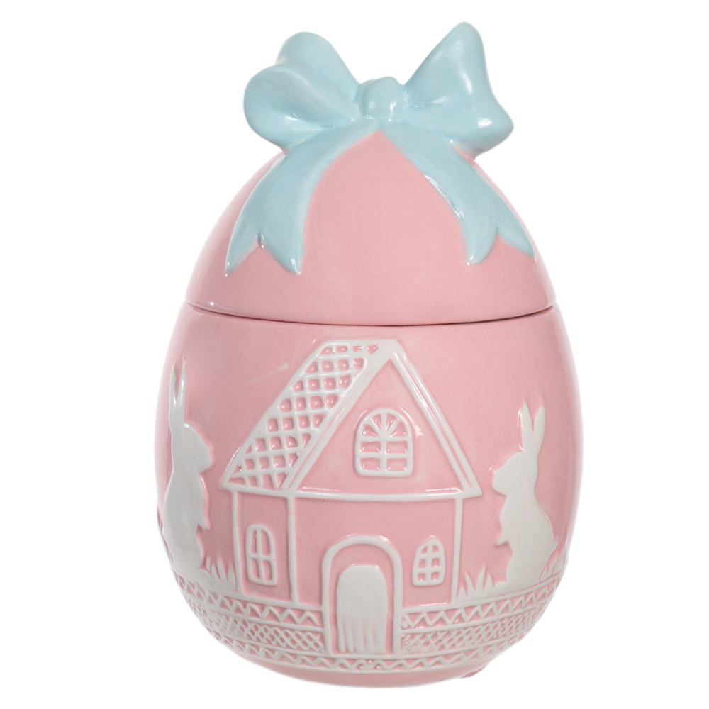 POTE DECORATIVO C/TAMPA (ROSA) 20cm