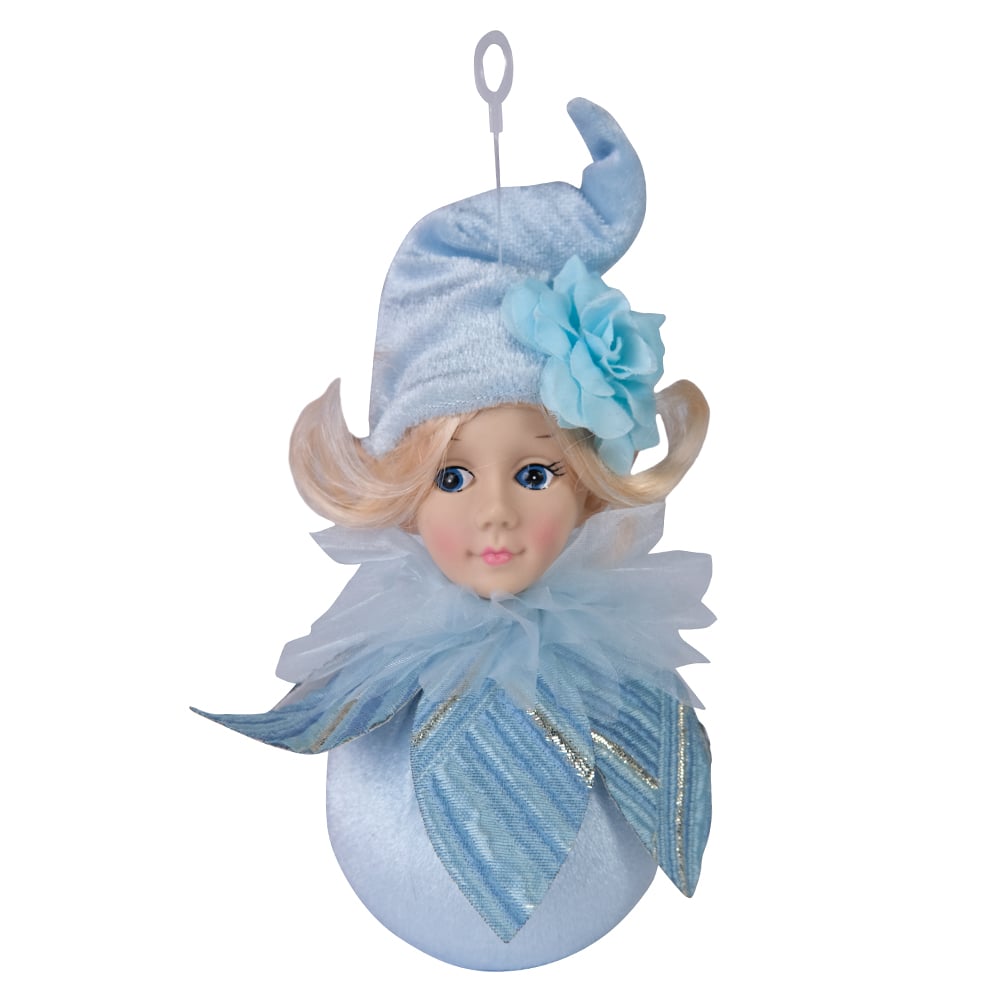 BOLA FADA. NATAL PENDURAR (AZUL) 12,5cm