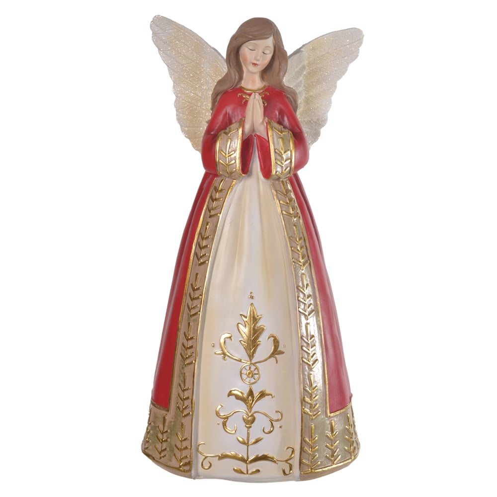 RESINA NATAL ANJO (VERMELHO DOURADO) 30X13cm