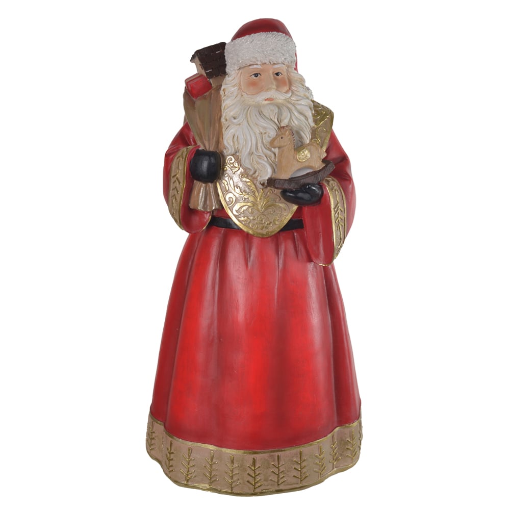 RESINA NATAL PAPAI NOEL (VERMELHO DOURADO) 38,5X18cm