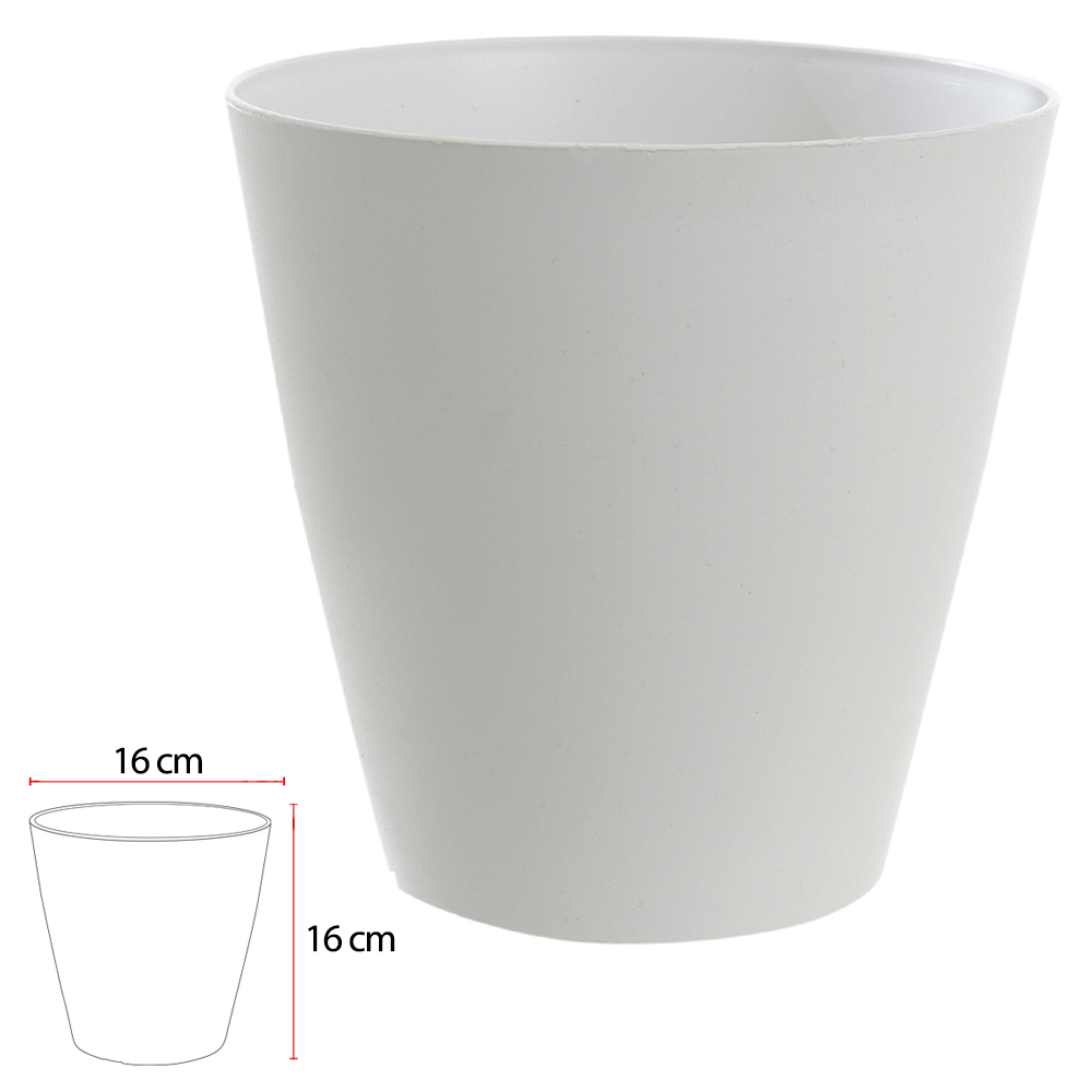 VASO PLASTICO CACHEPOT (BRANCO) 16X16CM