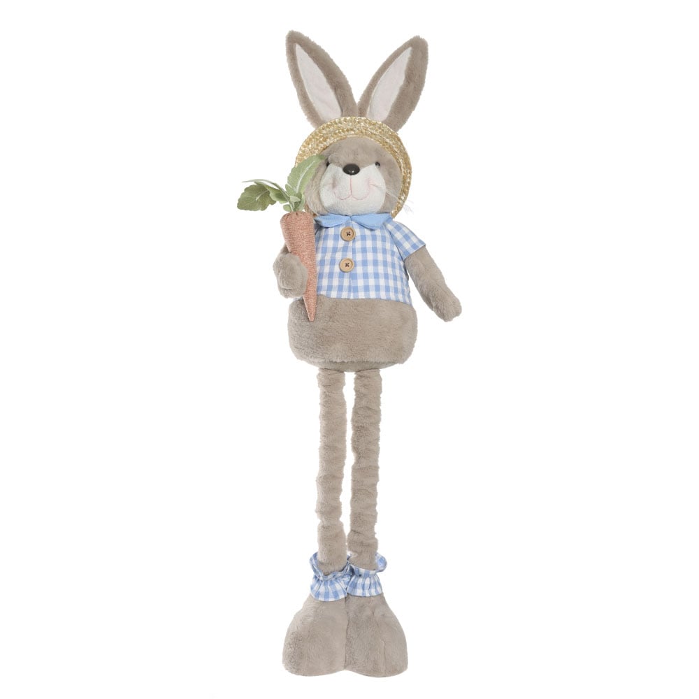 BONECO COELHO TECIDO RETRATIL (AZUL) 1,05m