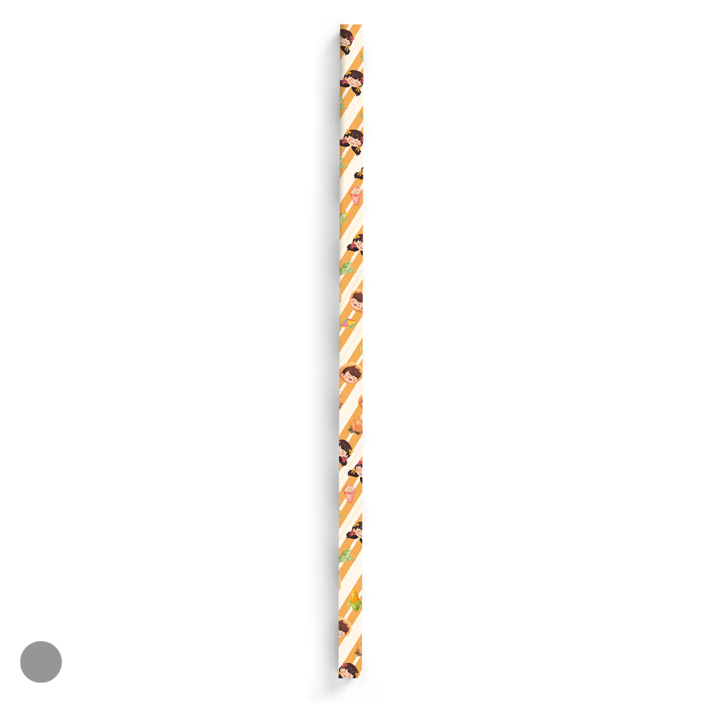 CANUDO PAPEL. INFANTIL. C/10 UNID (LARANJA) 19,5cm