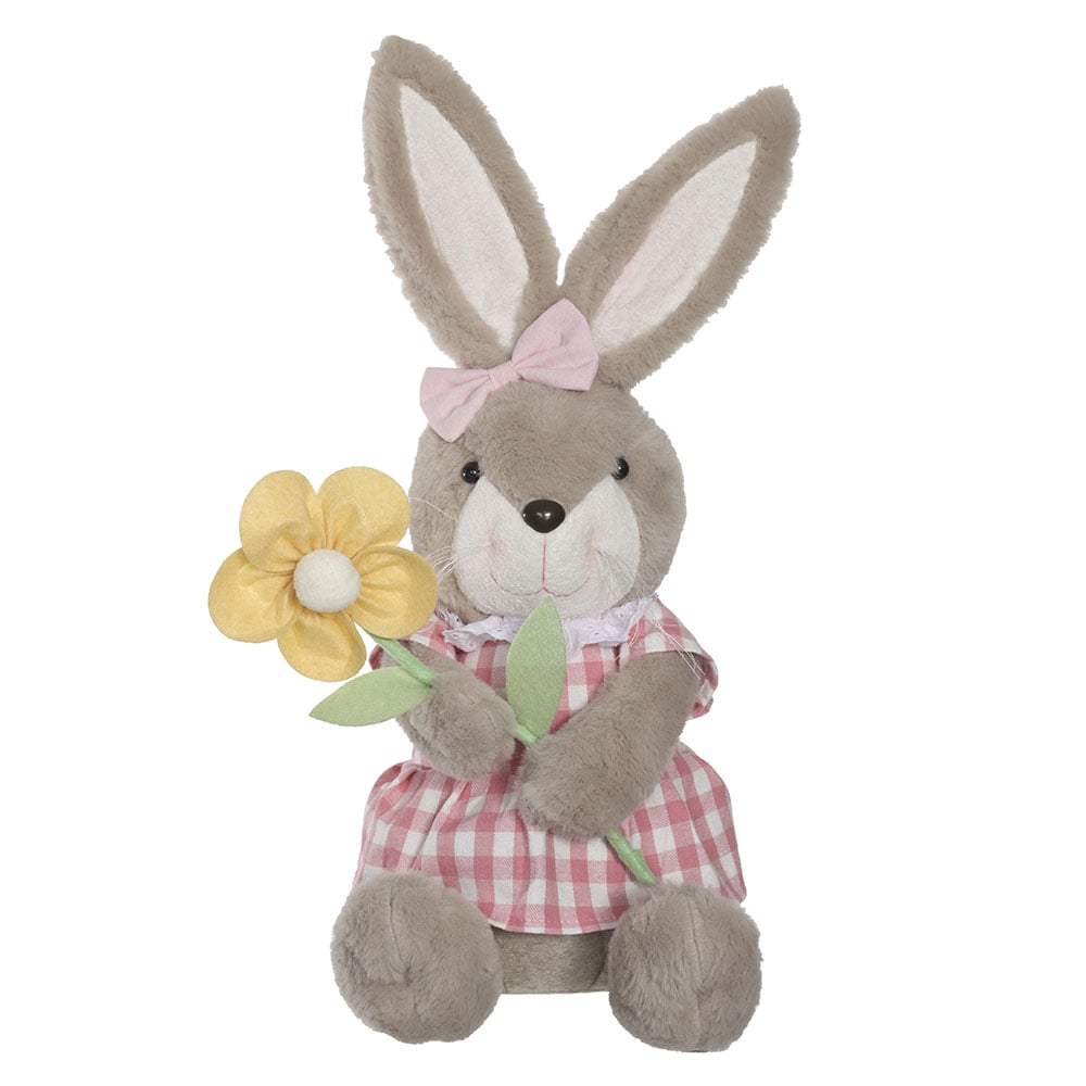 BONECA COELHA TECIDO (ROSA) 43cm