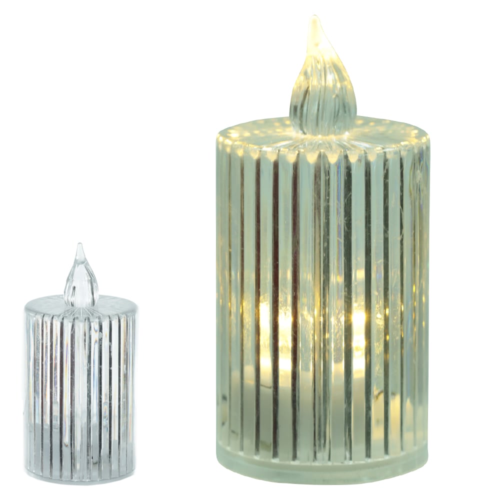 VELA LED ACRILICO (BRANCO QUENTE) 8X3,6cm