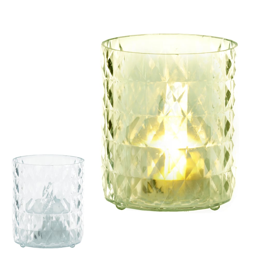 VELA LED ACRILICO A BATERIA (BRANCO QUENTE) 5,8X6,8cm