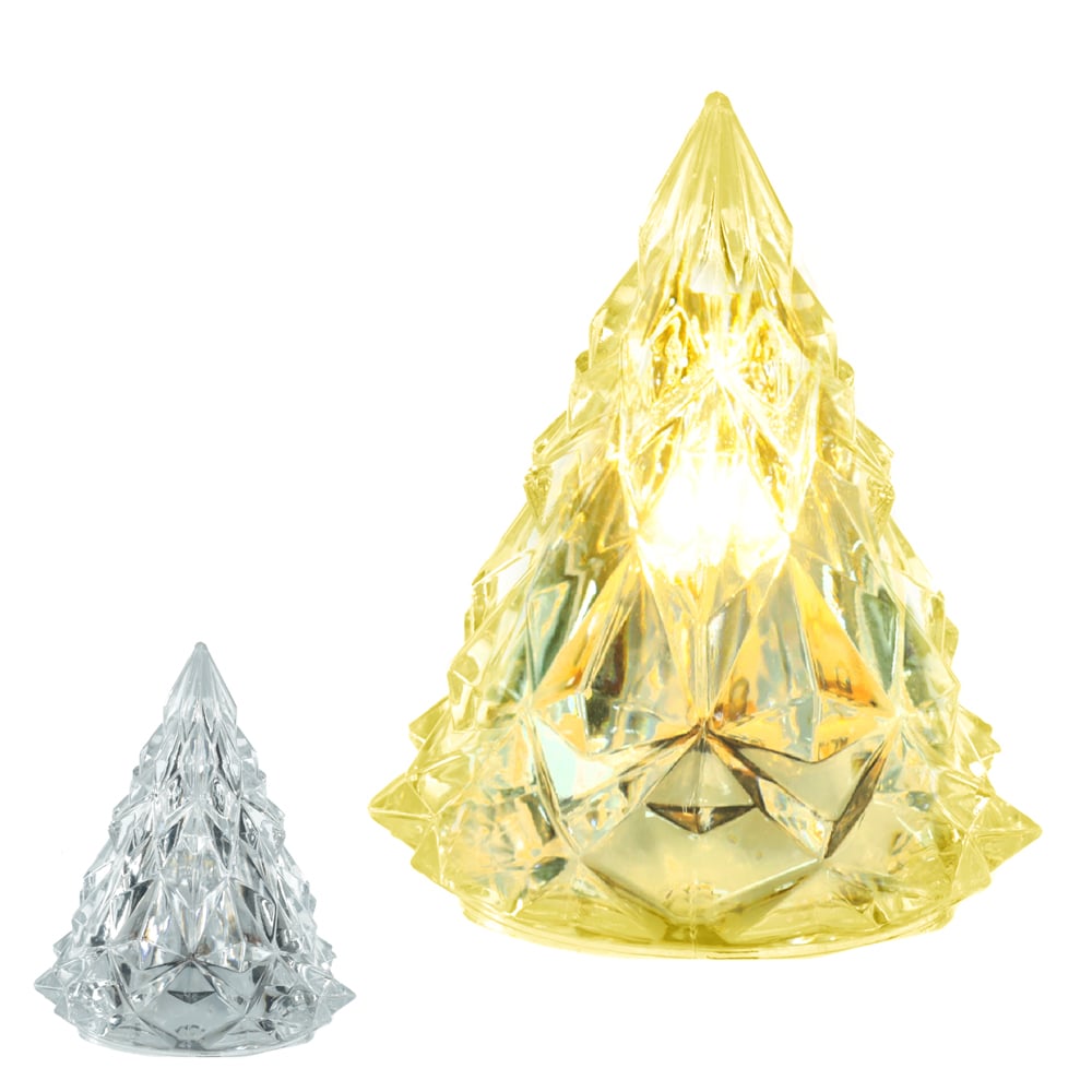 LUZ DECOR ARVORE ACRILICO NATAL C/LED (BRANCO QUENTE) 8X6,7cm