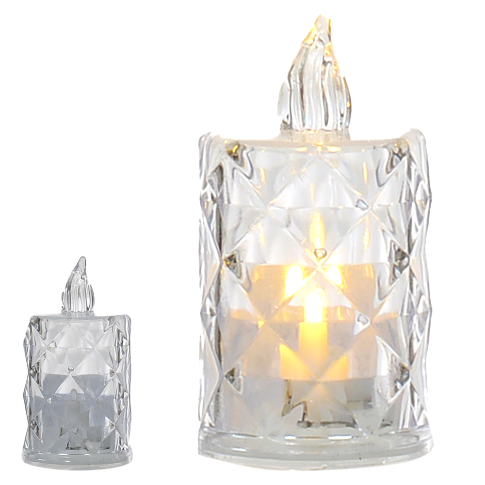 VELA LED ACRILICO A BATERIA (BRANCO QUENTE) 14,5X4,8cm