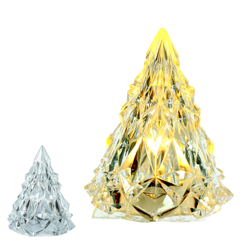 LUZ DECOR ARVORE ACRILICO NATAL C/LED (BRANCO QUENTE) 6X4,5cm
