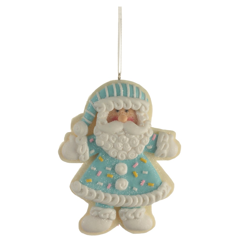 ENFEITE NATAL COOKIE PAPAI NOEL (AZUL) 10X8cm