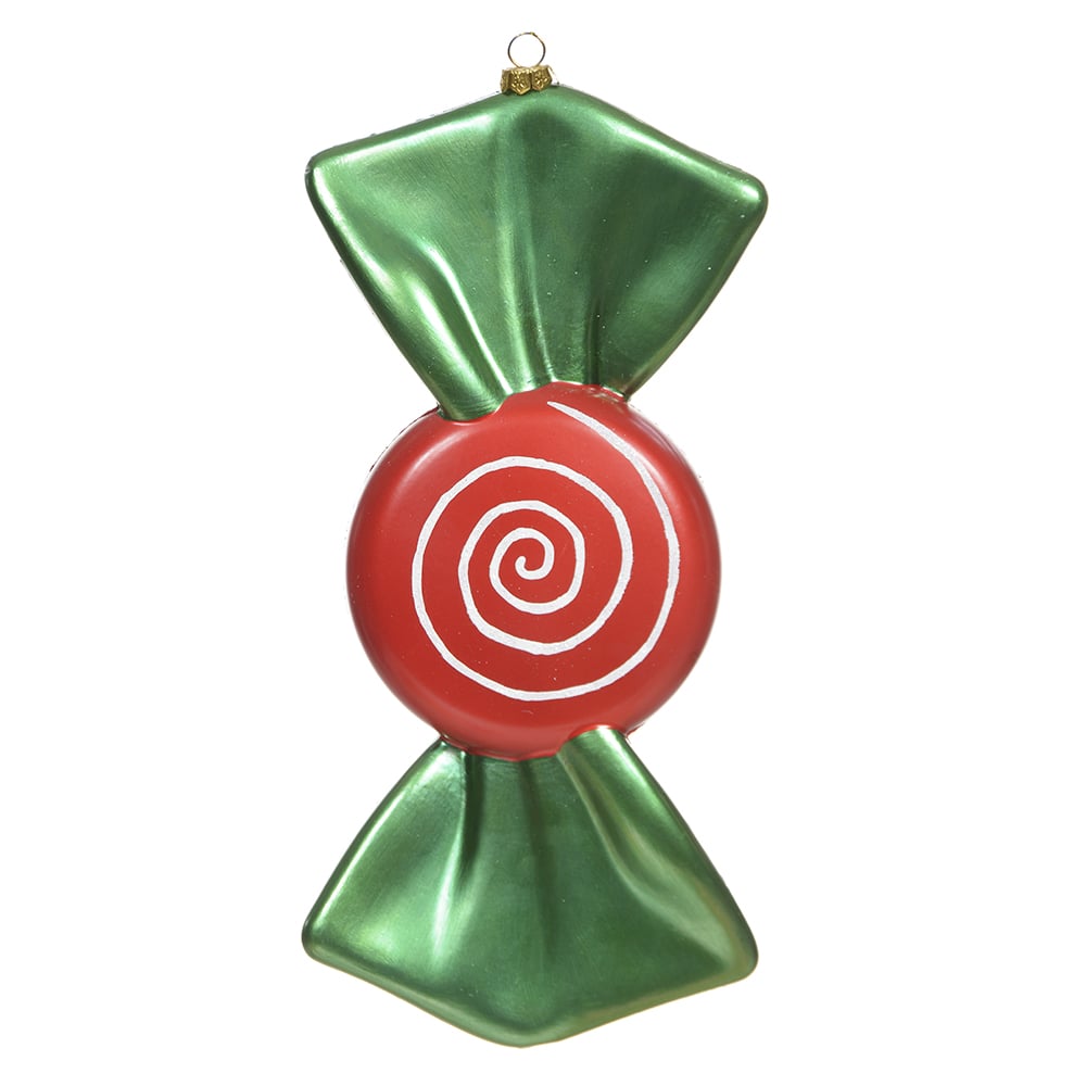 ENFEITE NATAL BOMBOM (VERDE VERMELHO) 27,5X13,5X4cm
