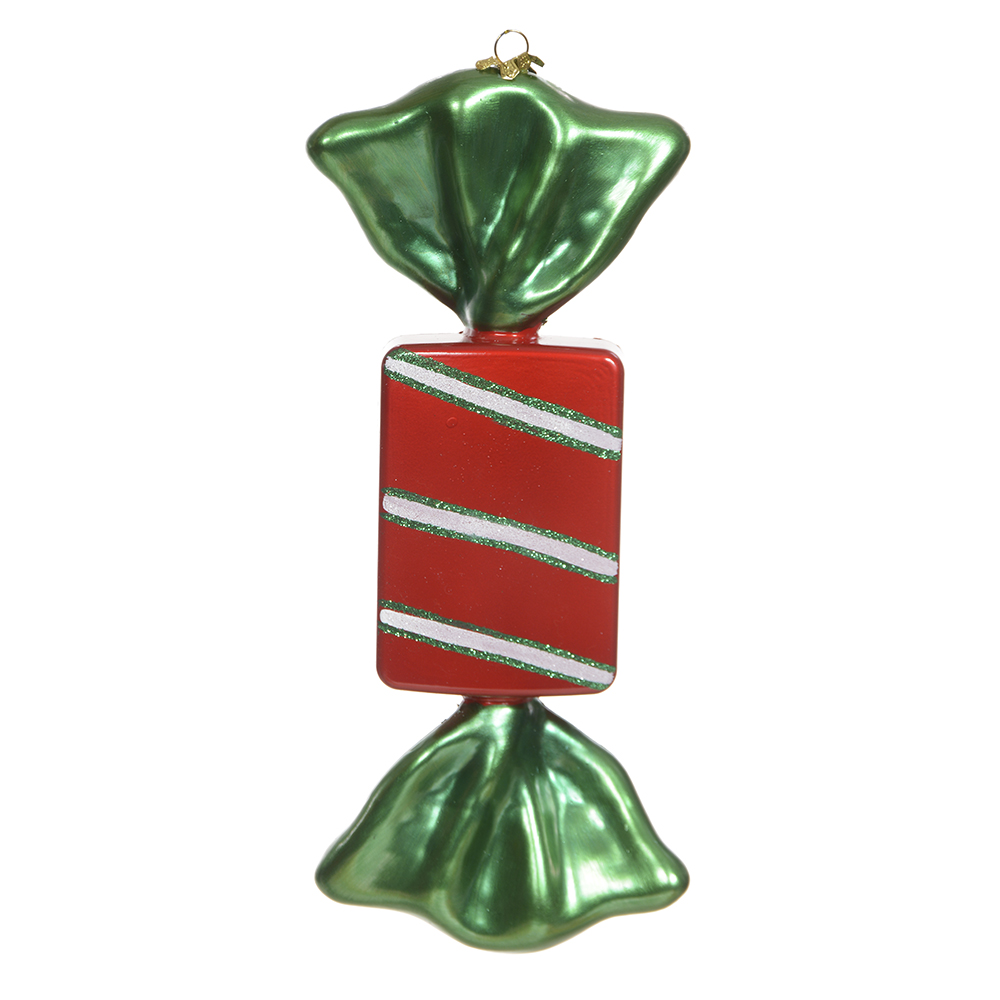 ENFEITE NATAL BOMBOM (VERDE VERMELHO) 27,5X12X5,5cm