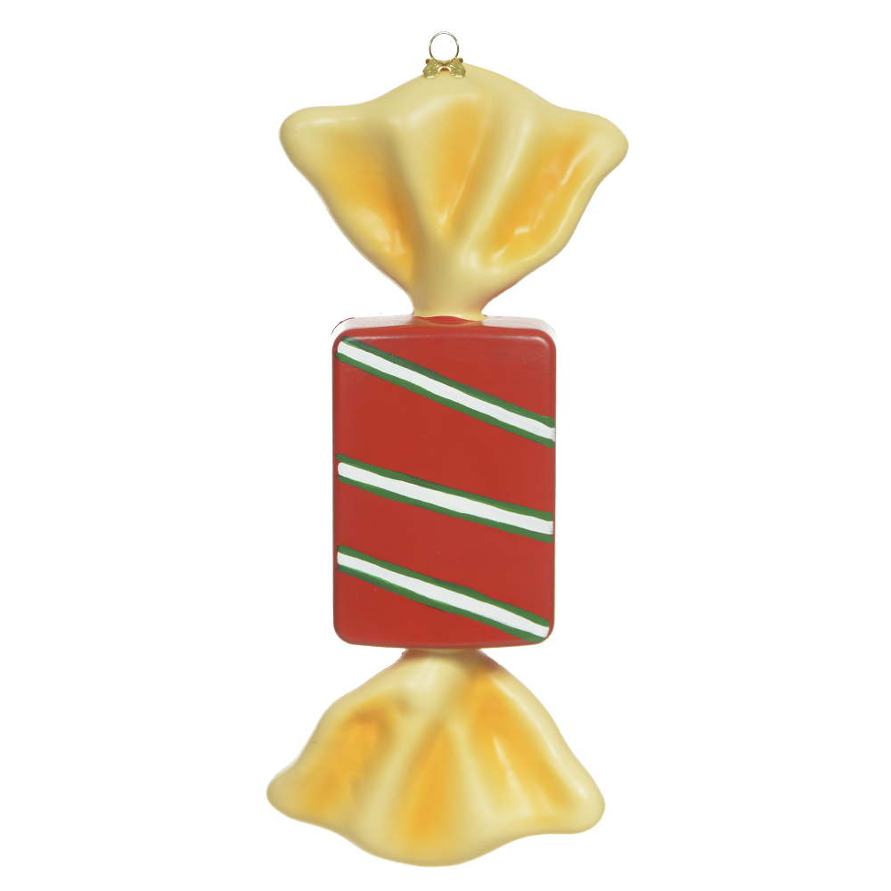 ENFEITE NATAL BOMBOM (AMARELO VERMELHO) 27,5X12X5,5cm
