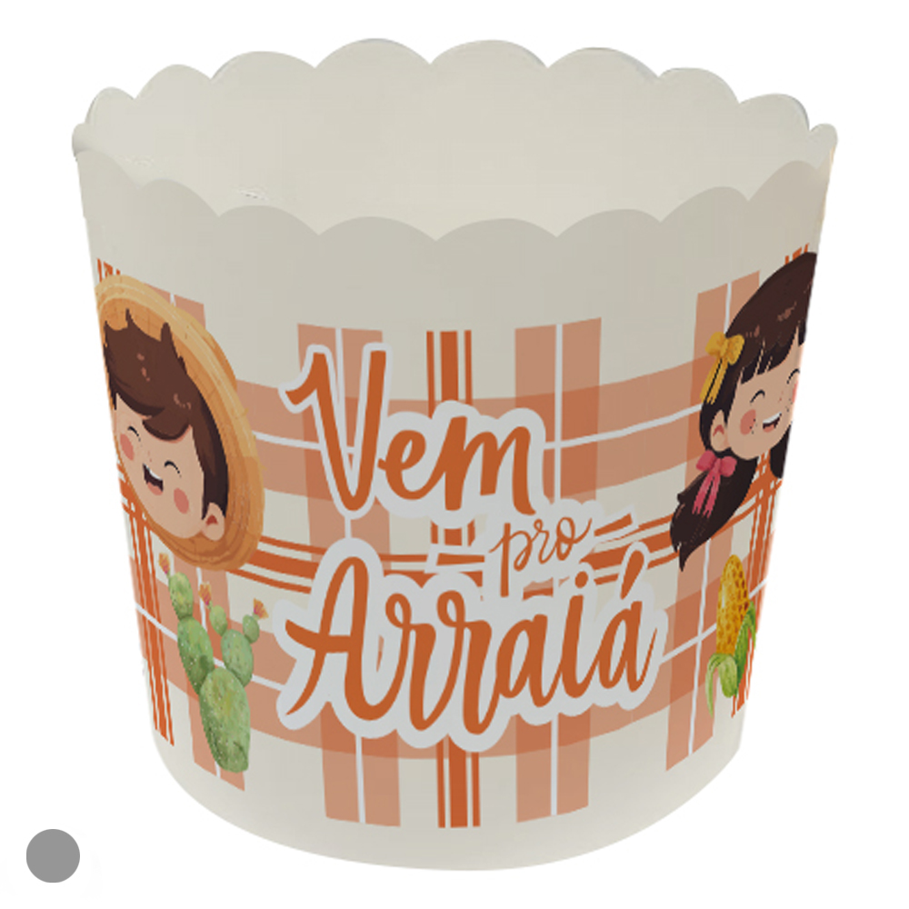PORTA DOCES PAPEL. INFANTIL. C/10 UNID (LARANJA) 7cm