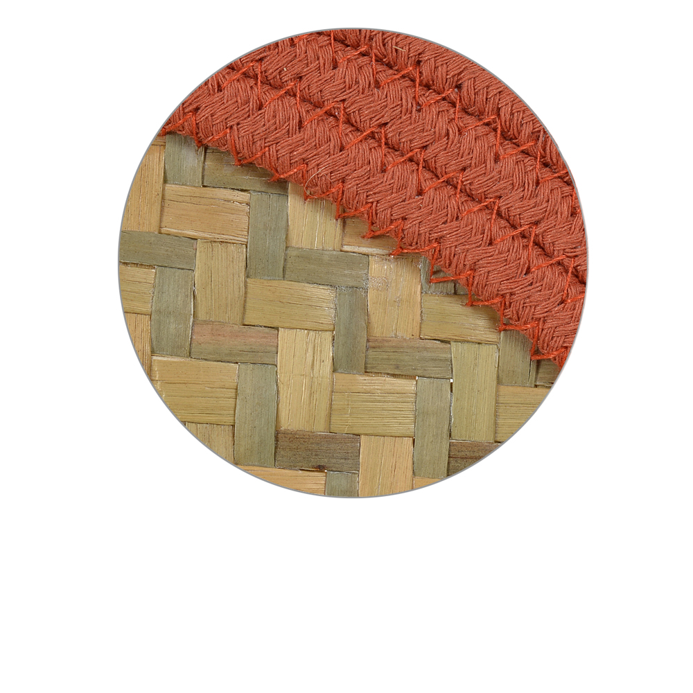 LUGAR AMERICANO SEAGRASS 38X38cm C/ALGODAO ORLA (LARANJA)