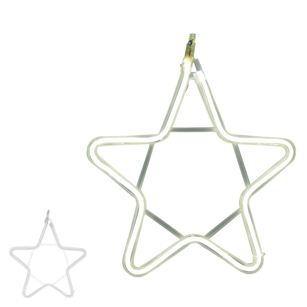 LUZ DECOR ESTRELA NEON 127V (BRANCO) 30cm