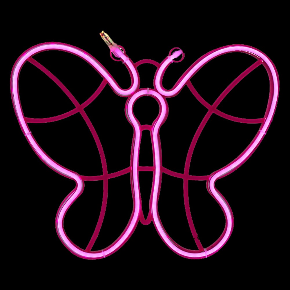 LUZ DECOR BORBOLETA NEON 127V (ROSA) 45cm