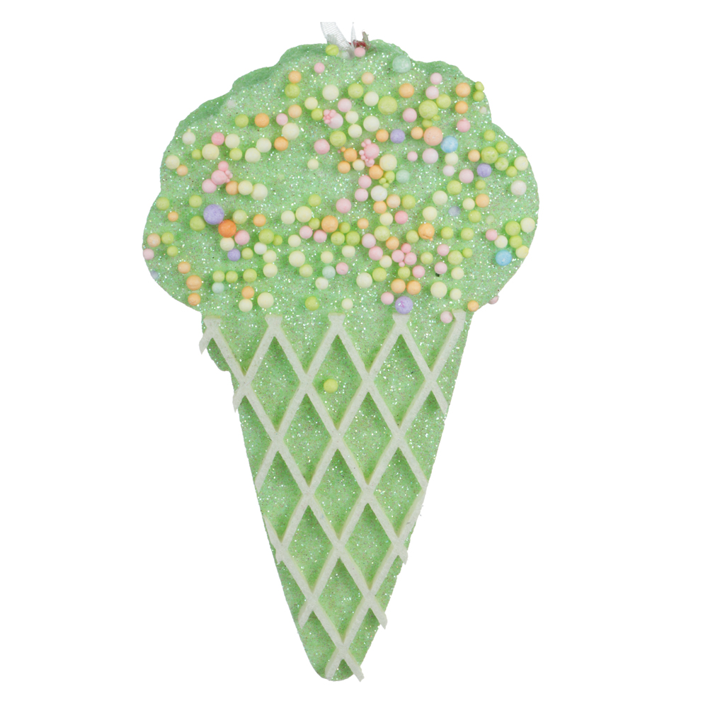 ENFEITE NATAL SORVETE PENDURAR. (VERDE) 15X8cm