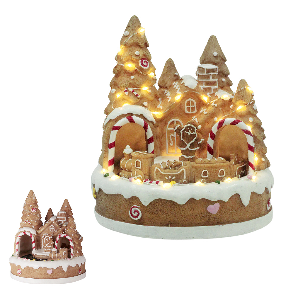VILA NATAL TREM GINGER C/MOVIMENTO (COLORIDO) 20,5X18X18CM